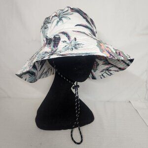 O'neill Womens OS White Floral Sun Protection Wide Brim Hat